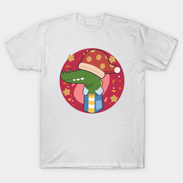 Crocodile Christmas Santa hat Ho Ho Ho T-Shirt by alcoshirts